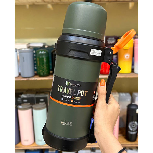 فلاسک کوهنوردی استیل دو جداره تراول پات ۲ لیتری مدل Hiking Flask